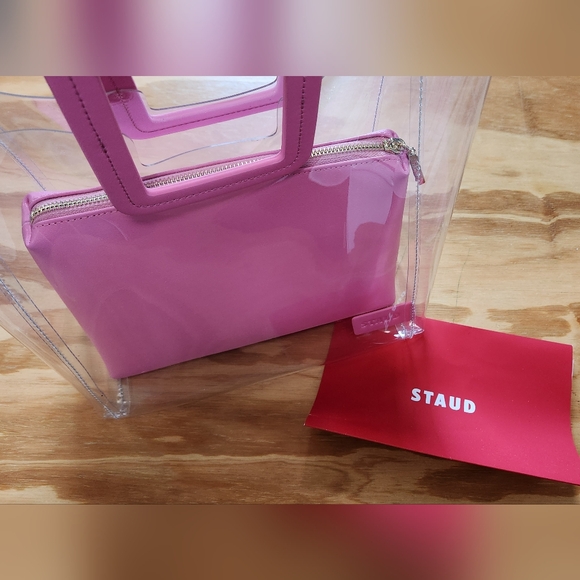STAUD Pink Leather and PVC Shirley Bag - Picture 2 of 16